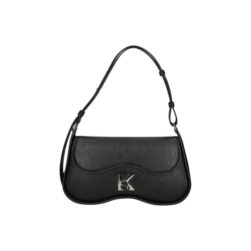 Karl Lagerfeld ПУ (полиуретан) Волокно Сумка через плечо Маленькая Женская Черная