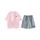 Комплект одежды (Розовый топ + Светло-синий низ)