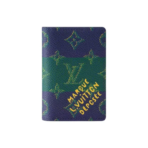 LOUIS VUITTON MonogramHERITAGE Покрытый холст Кошелек Мужской Синий Многоцветный