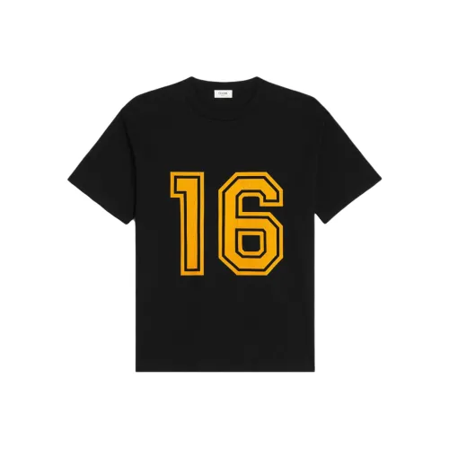 CELINE 16 Хлопок Джерси Loose T Рубашка T Рубашка Мужская Черная