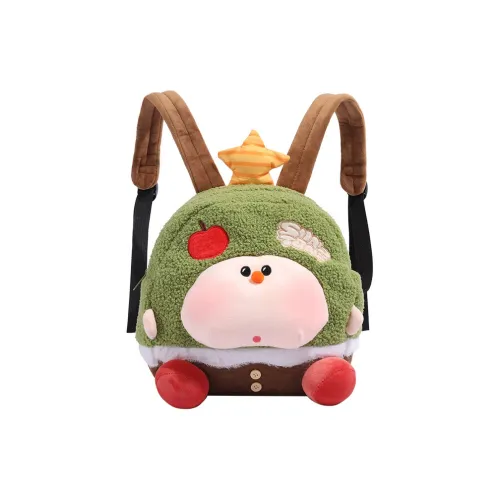 MINLUBAOLUO Плюшевый рюкзак женский зеленый