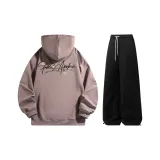 Комплект одежды (Топ Лотосовый корень Пудра + Черные штаны)