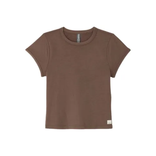 Vuori Коричневый/Шоколадное Молоко Heather Женские Йога T-Рубашки