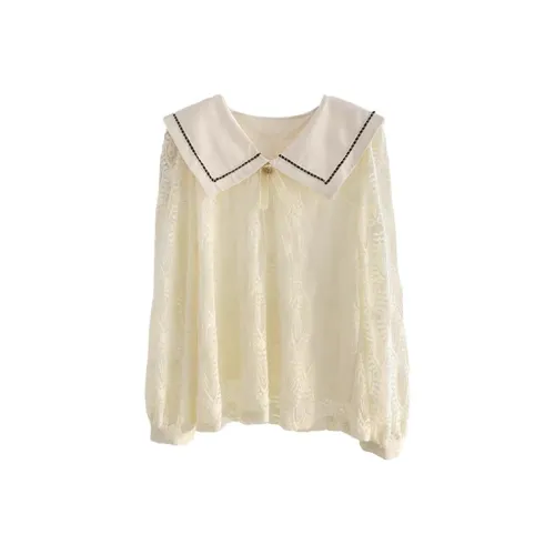 SYEEE WITH U Экрю Женские Рубашки