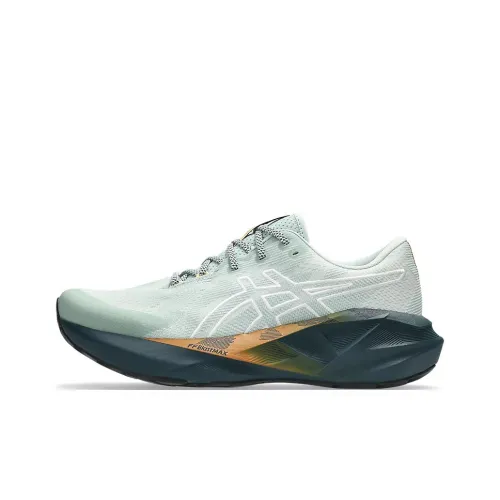 ASICS NOVABLAST 5 Устойчивый к истиранию Дышащий Низкий Топ Бег на длинные дистанции Спринт Беговые кроссовки Мужской Коричнево-зеленый