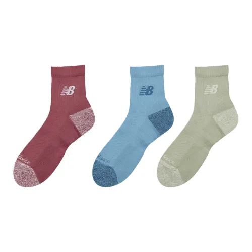 New Balance Бордовый/Синий/Зеленый 3 упаковки Мужские носки