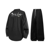 Комплект (черный топ+черные брюки)