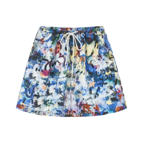 UOOYAA Джинсовые короткие юбки с принтом, женские