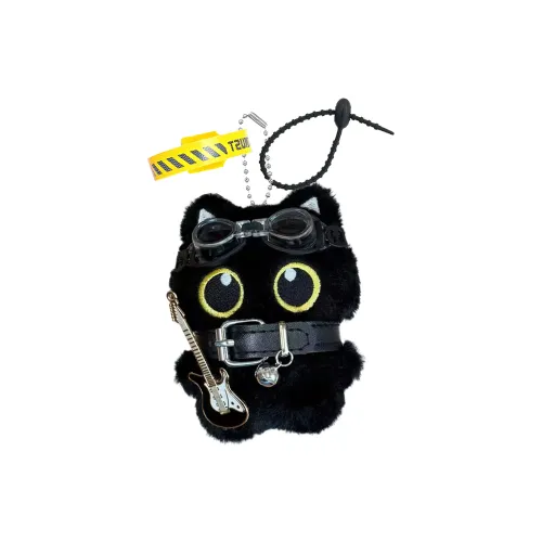 FULUOKANG Super Cool Панк Котенок Набор для гитары Плюшевый Брелок 10,5 см Высота
