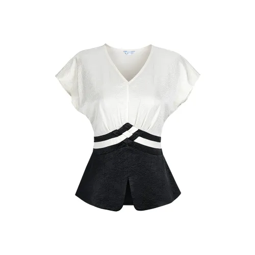 TANGXI Экрю Женские Рубашки