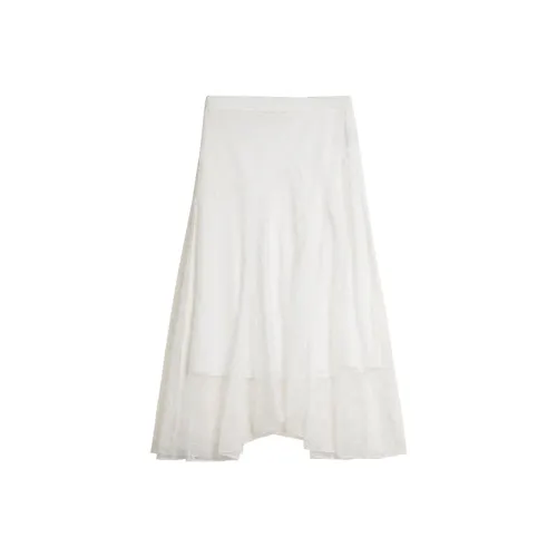 ELLE Белый Женские Повседневные Длинные Юбки