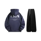 Комплект одежды (Темно-синий топ + черные штаны)