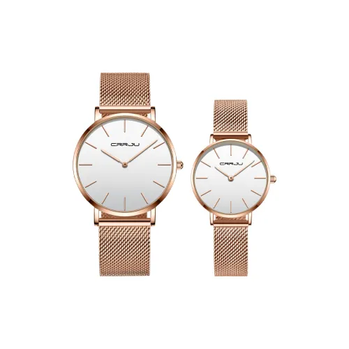 CRRJU Кварцевый механизм нержавеющая сталь ремешок унисекс белый циферблат