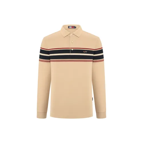 GY Goldlion Длинный рукав Polo для мужчин