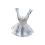 Синий платье + штаны