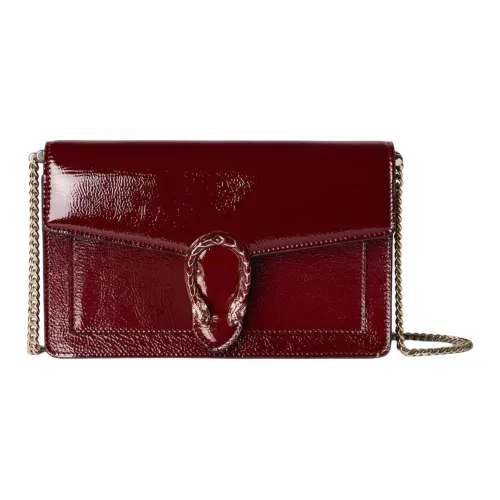 GUCCI Dionysus Лакированная кожа Сумка через плечо Женская Красная