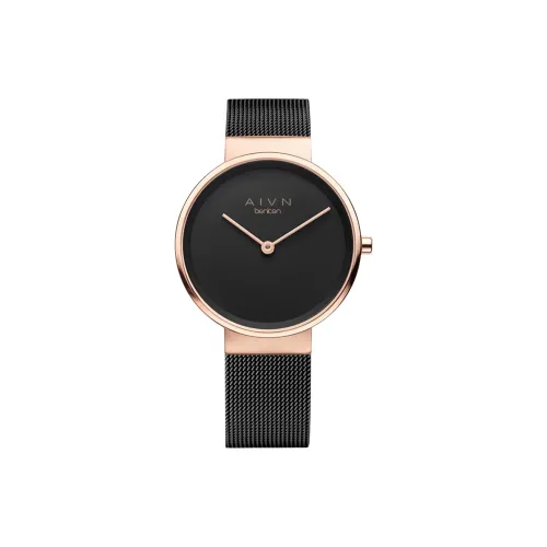 AIVN Кварцевый механизм нержавеющая сталь ремешок мужские часы черный циферблат