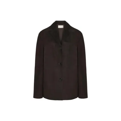 THE ROW Темно-коричневые женские кожаные куртки