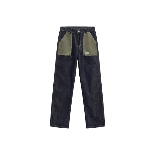 ERDU Темно-синий Унисекс Джинсы