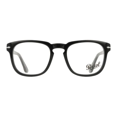 PERSOL Ацетат Квадратные Оправы для Очков Унисекс Черные