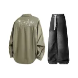 Комплект одежды (Топ цвета хаки + Черные штаны)