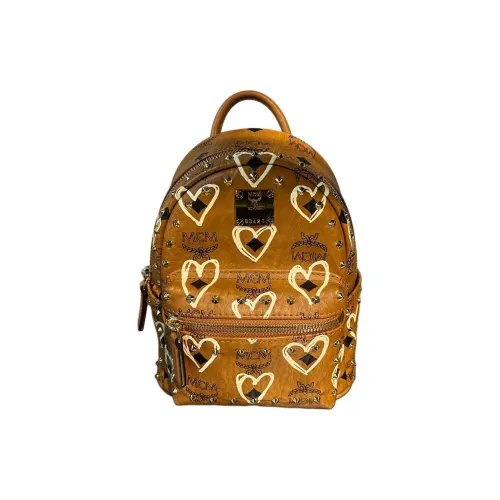 MCM Stark Visetos Холст Рюкзак Мини Женский Коричневый