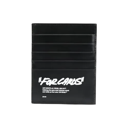 OFF Белый Кожа Держатель для карт Мужской Черный