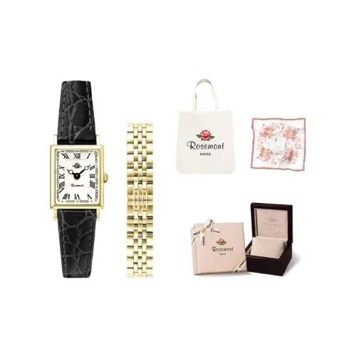 Rosemont Nostalgia Collection Кварцевый механизм Женские часы 18 Белый циферблат Натуральная кожа Ремень