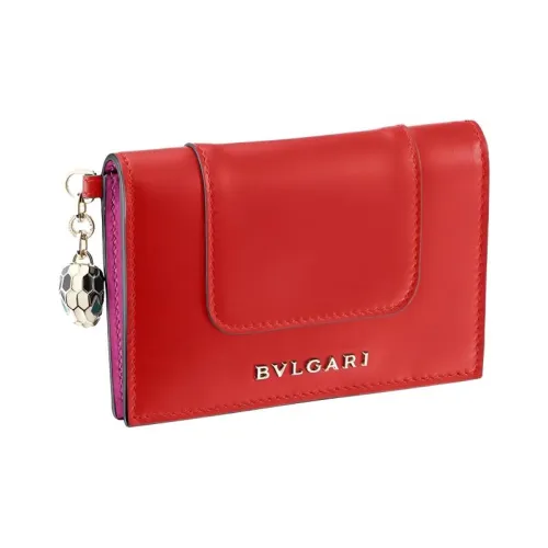 BVLGARI Serpenti Forever Кошелек из телячьей кожи держатель для карт женский красный