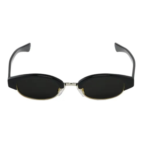 Alexander McQueen Ацетат OVAL SUNGLASSES Женские Черный