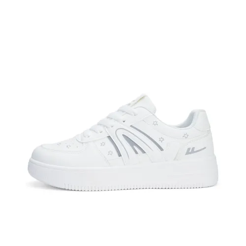 Warrior Аbrasion Resistant Ударостойкий Низкий Топ Скейтборд Кроссовки Женские Белый Серый