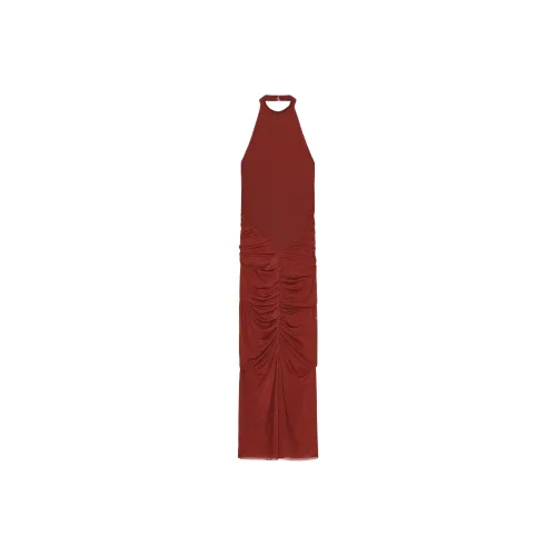 ZARA Темно-красные женские платья без рукавов
