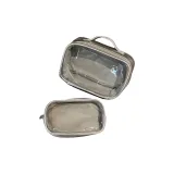 Портативный Светло-Серый Прозрачный Макияж Сумка Двухкомпонентный Комплект