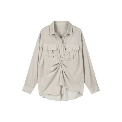 UOOYAA Хаки Женские Рубашки