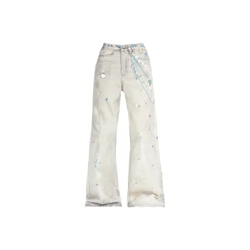 JOPPTI Светло-серые Женские Джинсы