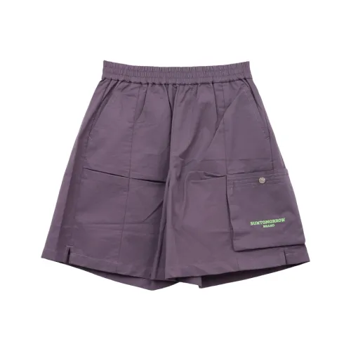 SUNTOMORROW 2025 Летние шорты для подростков темно-фиолетовый изумрудно-зеленый