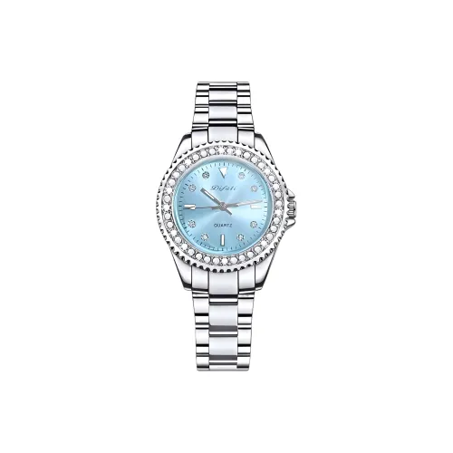 DIFULI Кварцевый механизм нержавеющая сталь ремешок часы женские синий циферблат