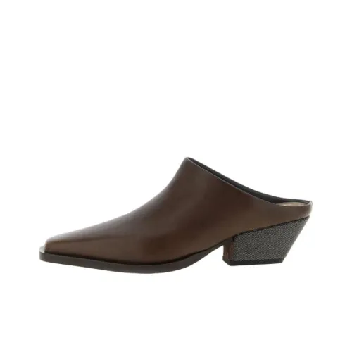 BRUNELLO CUCINELLI PRECIOUS Домашние тапочки Женские Коричневый