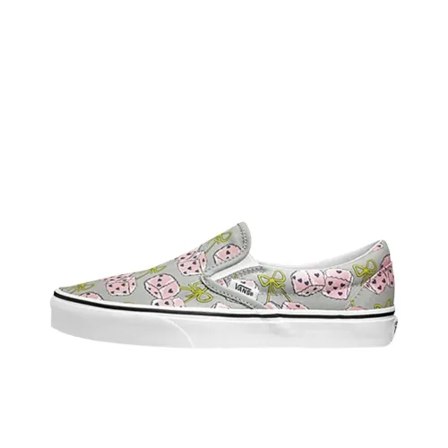 Vans CLASSIC Slip-On Скейтборд Кроссовки Мужские Серый Розовый