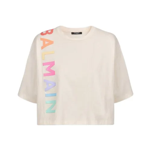 BALMAIN Бежевые Женские T-рубашки
