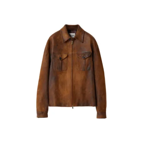 MIU MIU Коньяк Женские Кожаные Куртки