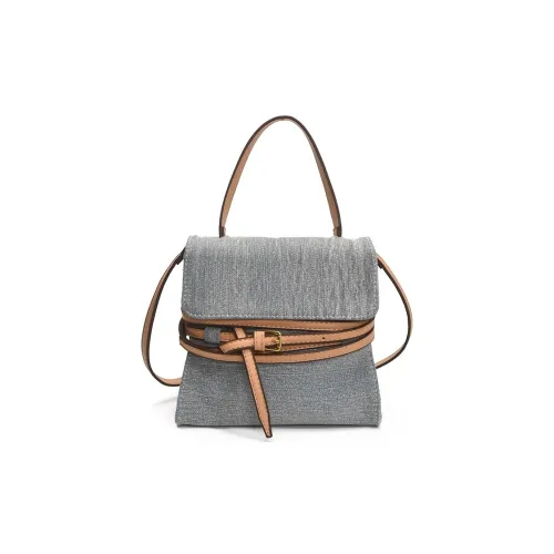 RKM ПУ (полиуретан) Деним Панель Сумка через плечо Сумка Обычная Женская Синяя