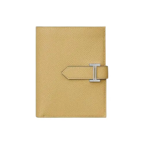 HERMES Bearn Epsom Телячья кожа Кошелек Унисекс Хаки