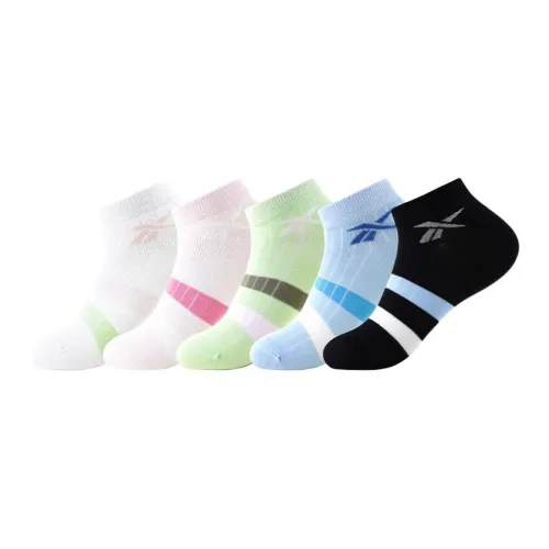 Reebok [5 пар] 1 Белый 1 Розовый 1 Зеленый 1 Синий 1 Черный Женские No Show Носки