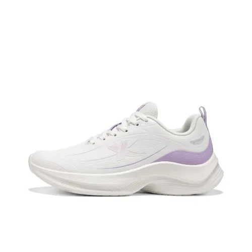 XTEP Амортизация Износостойкий Низкий Топ Повседневные Беговые Кроссовки Женские Парус Белый Пион Фиолетовый
