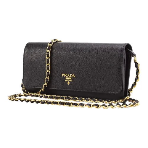 PRADA Сумка через плечо из кожи стандартная женская черная