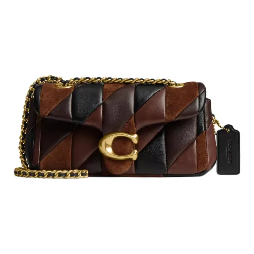 COACH Tabby Напп-кожа с замшей сумка через плечо маленькая женская сумка кленовый темно-коричневый