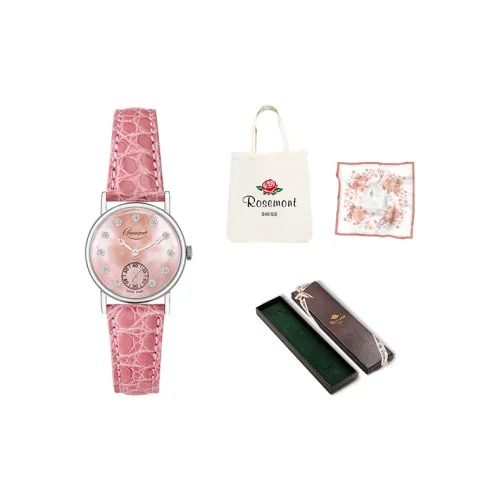 Rosemont Кварцевый механизм Женские часы 28 Жемчужная раковина Циферблат Цвет Корпус Нержавеющая сталь Ремешок Естественная кожа