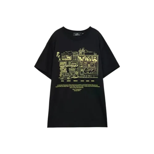 SUNTOMORROW T-рубашка 2025 Летний Черный Детский Розовый Подростковый