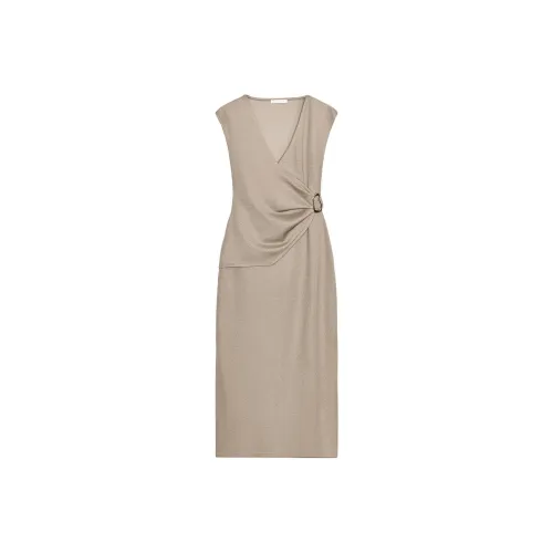 ZARA Бежевые Женские Платья без Рукавов